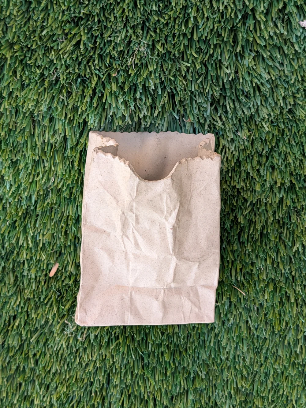 Vintage Ceramic Brown Paper Bag Vase 4.5